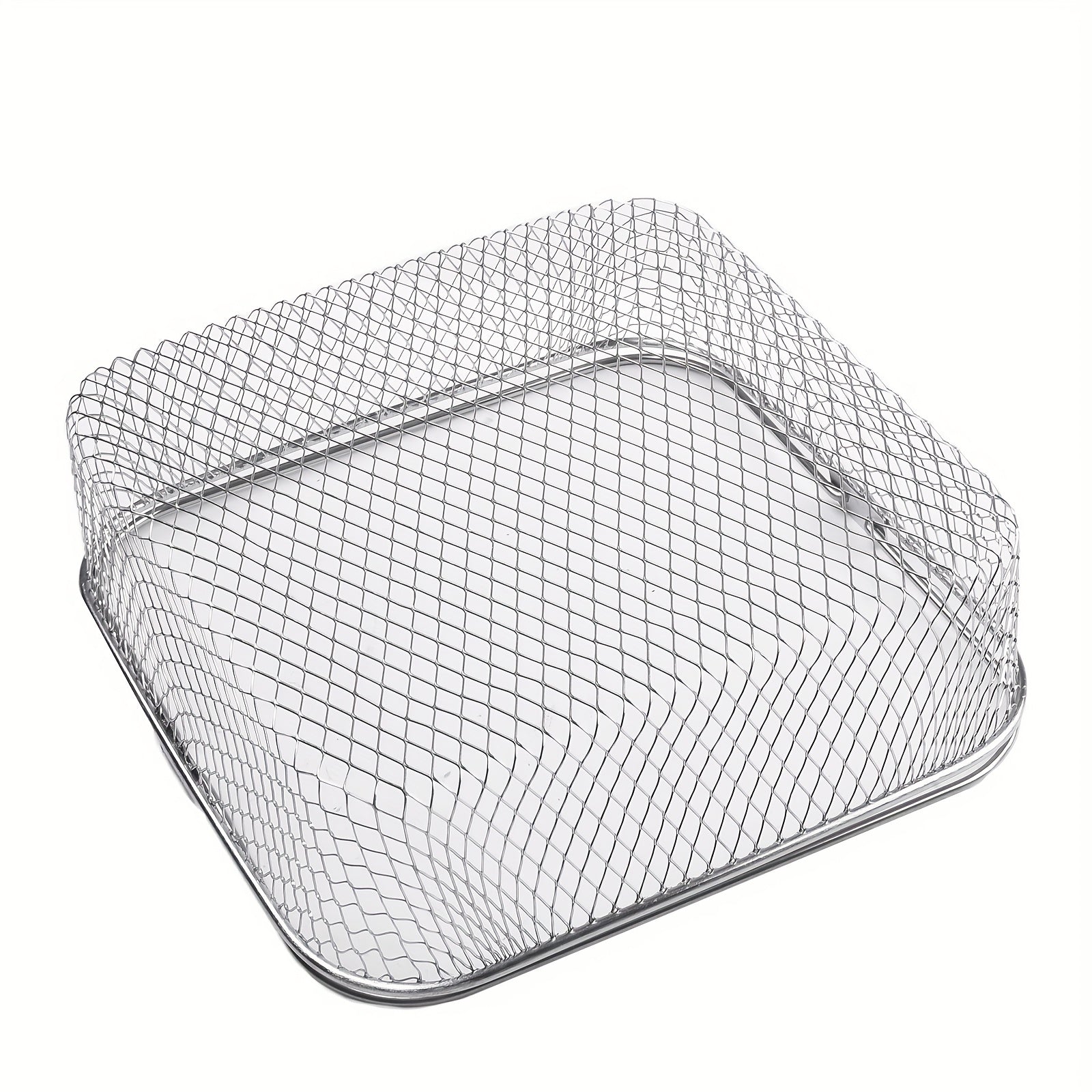 Stainless Steel Air Fryer Basket Square Mesh with Carry Handle
