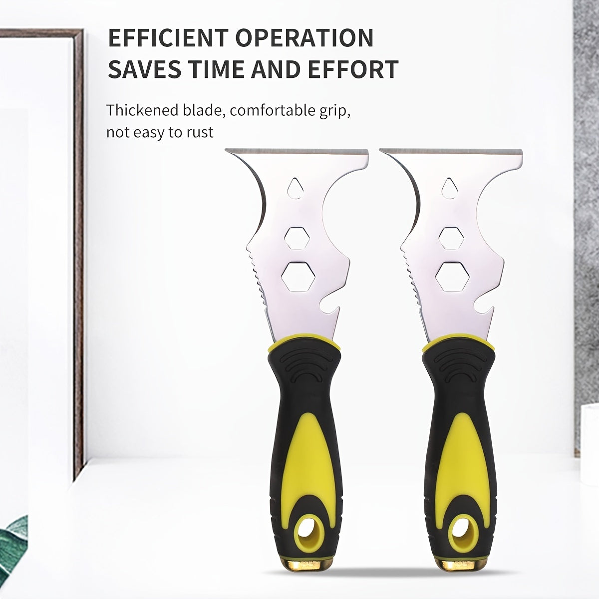 15-In-1 Paint Scraper Set with Soft Grip Handle for Walls, Wallpaper, Grout