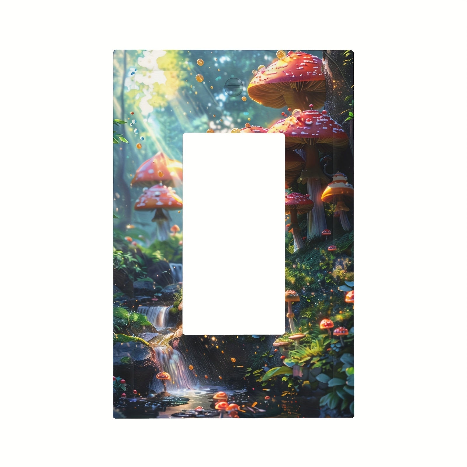 Decorative Switch Cover with Mushroom Forest Design for Bedroom Kitchen Home Decor