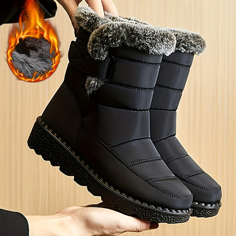 Women's Plush Winter Ankle Boots Fleece-Lined Non-Slip Snowy Shoes