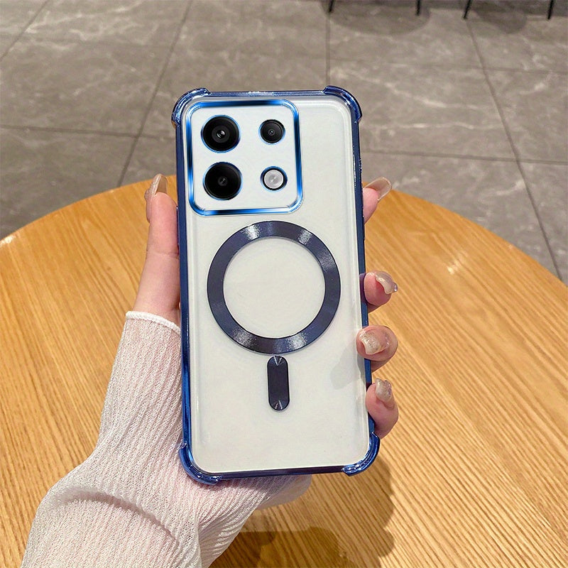 Funda de teléfono con película de lente magnética TPU transparente para Xiaomi Redmi Note 12 13 14 Pro Plus 4G 5G