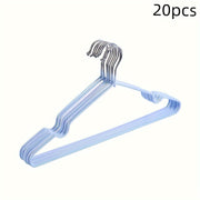 Set of 10 Metal Hangers with Grooved Non-Slip Design for Closet and Wardrobe Storage