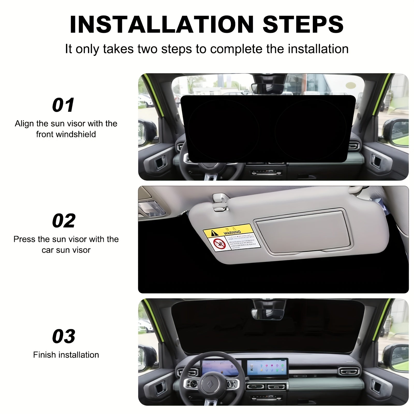 Kichkina multfilm katta ko'zlar quyosh nurlari uchun SUV va sedanga mos keladigan, roll-up polyester old oynani himoyalovchi quyosh nurlari uchun qopqoq