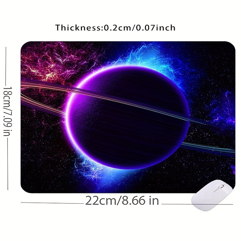 Galaxy Space Design Mouse Pad Non-Slip Washable Blue Purple for Laptop PC