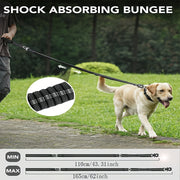 Dog Leash Tactical No-Pull Reflective Padded Handle for Medium to Large Dogs