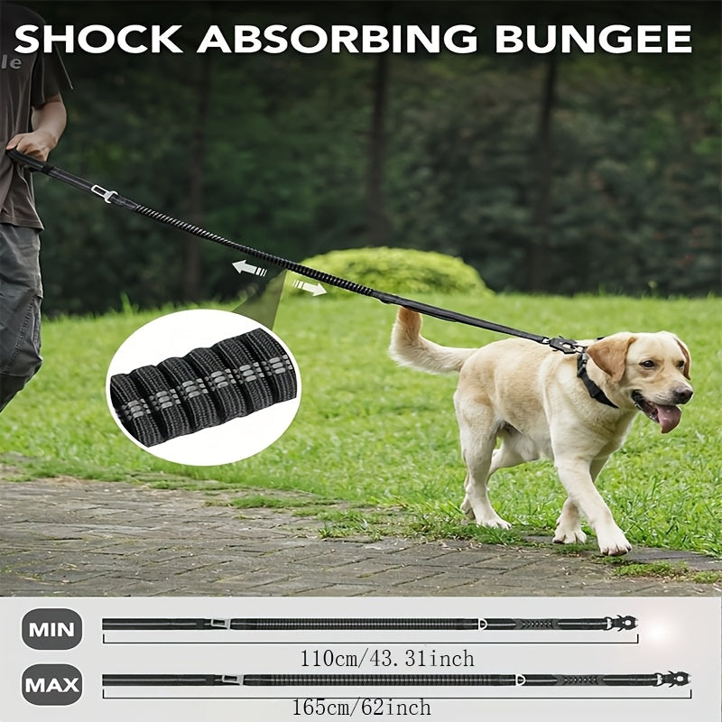 Dog Leash Tactical No-Pull Reflective Padded Handle for Medium to Large Dogs