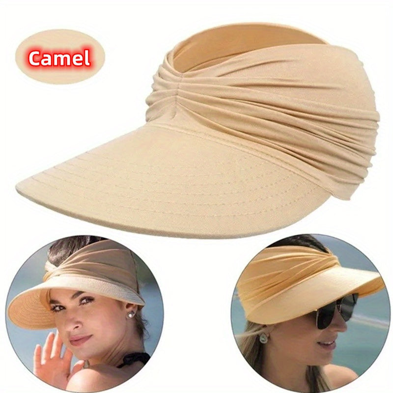 Women’s Sun Hat Nylon Woven Beach Hat with Sun Protection for Spring Summer Autumn