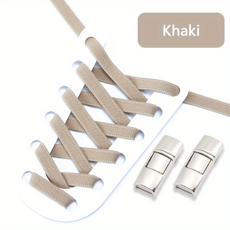 Шнурки без шнуровки с алмазными крестовыми замками для повседневных кроссовок, эластичный ацетат