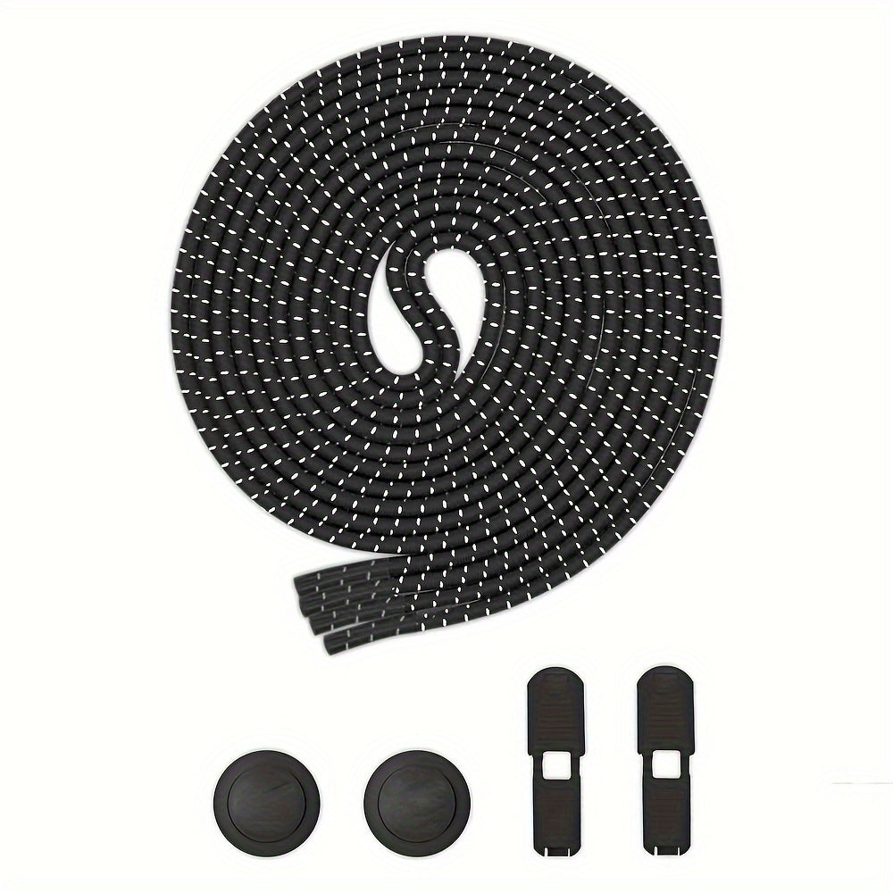 2PCS No-Tie Elastic Shoelaces for Sneakers Durable Stretchy Quick Lock