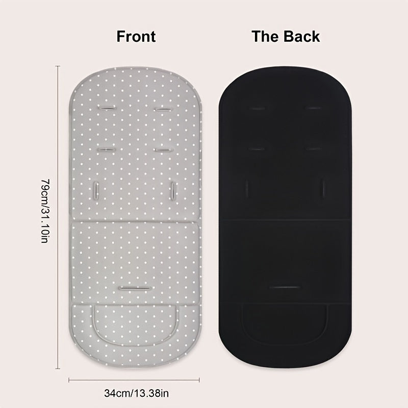 Light Gray Polka Dot Stroller Seat Cushion Polyester for High Chairs and Shopping Carts