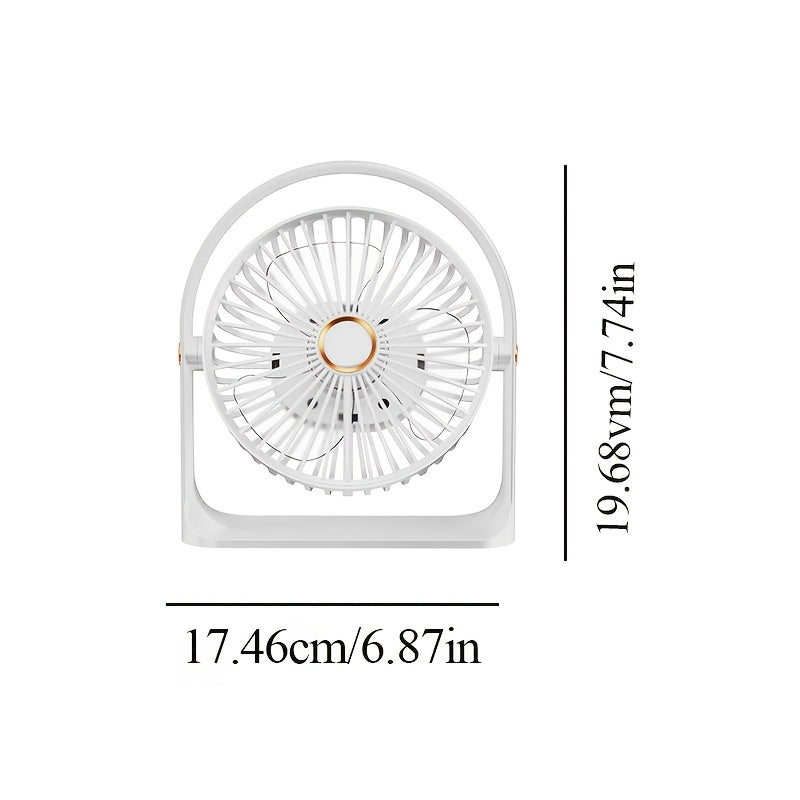 Portable USB Rechargeable Clip-On Fan with Nightlight, 5-Speed, 720° Rotation