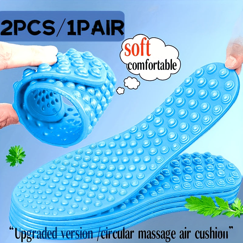 Unisex Breathable Shock-Absorbing Massage Insoles for Running and Walking