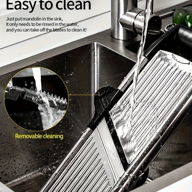 Stainless Steel Adjustable Mandoline Slicer for Kitchen, Slicing and Shredding