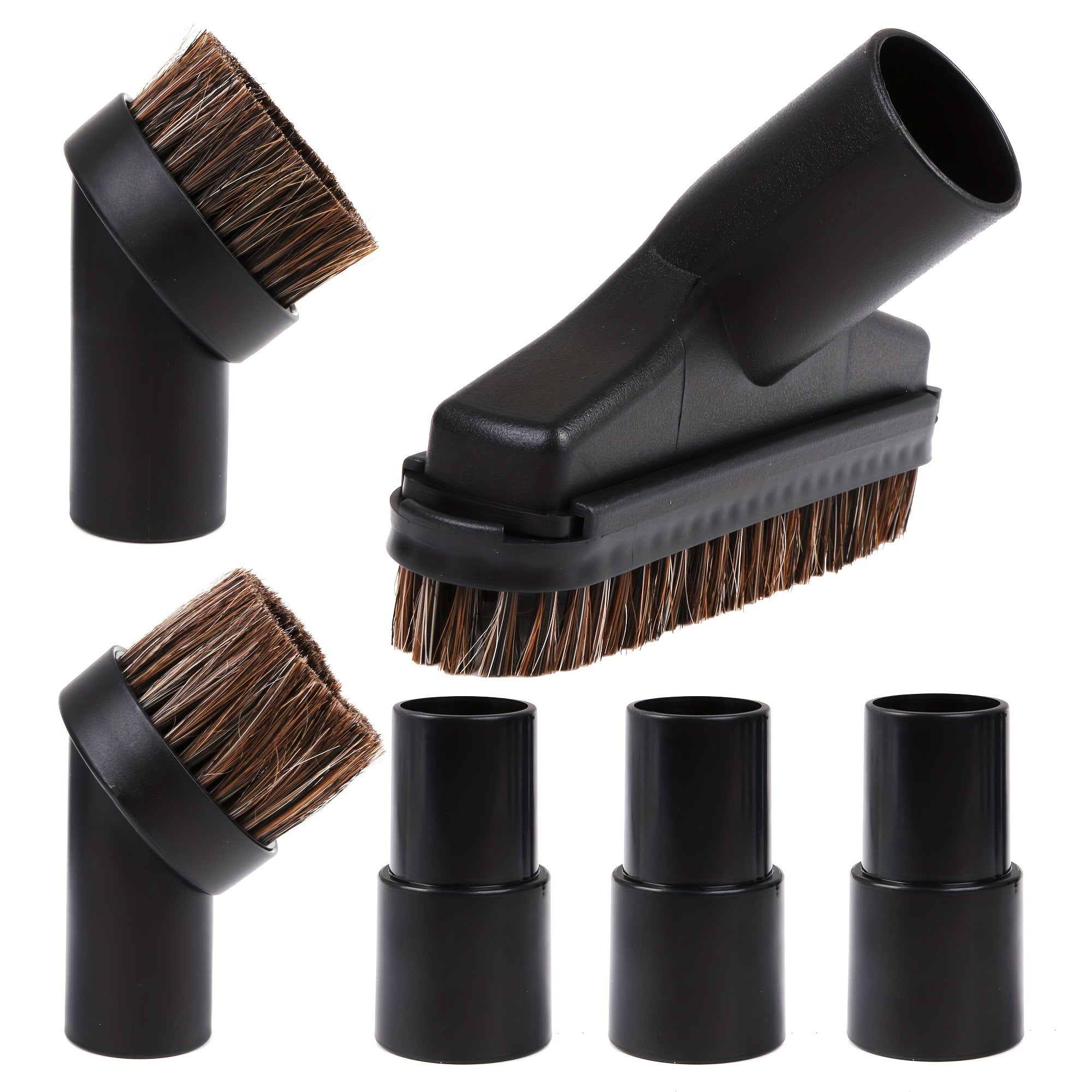 Vacuum Cleaner Replacement Parts Set with Round and Square Brushes and Adapters
