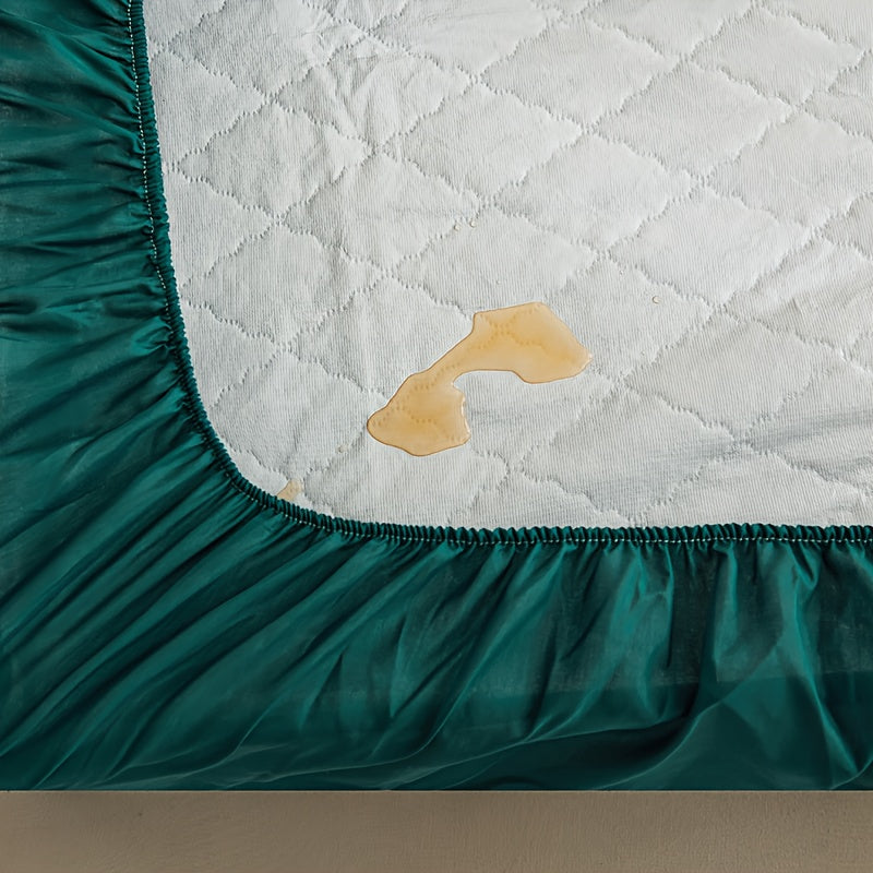 Waterproof Quilted Mattress Protector Fitted Sheet Teal 1-Piece Ultra-Soft Breathable