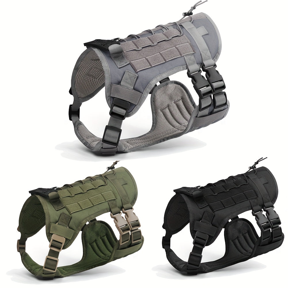 Dog Harness Tactical Chest Strap for Medium and Large Dogs Outdoor Walking Polyester No Battery