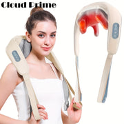 Neck and Shoulder Massager with Heat Rechargeable USB Leather Pain Relief Gift