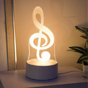 Lámpara de mesa con luz nocturna de nota musical 3D USB decorativa para dormitorio regalo