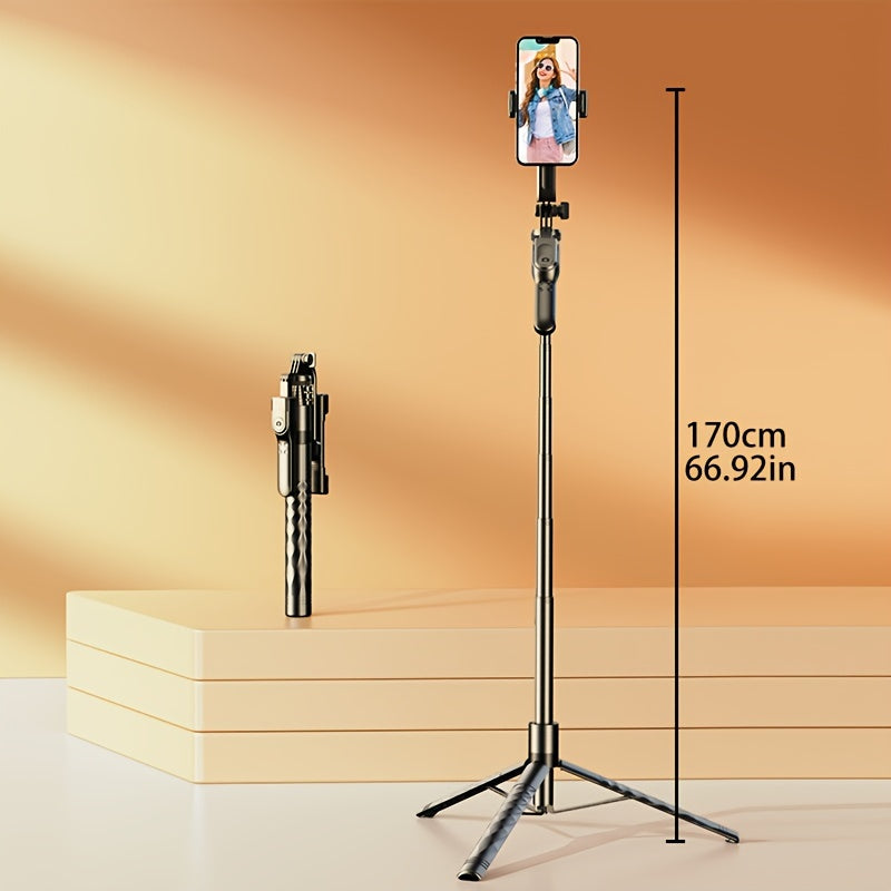 2024 Чорбоғлиқ ўз-ўзини суратга олиш қўлқопи тропида телефонлар учун 360° айланиш портатив стабилизатор саёҳат фотосурет учун