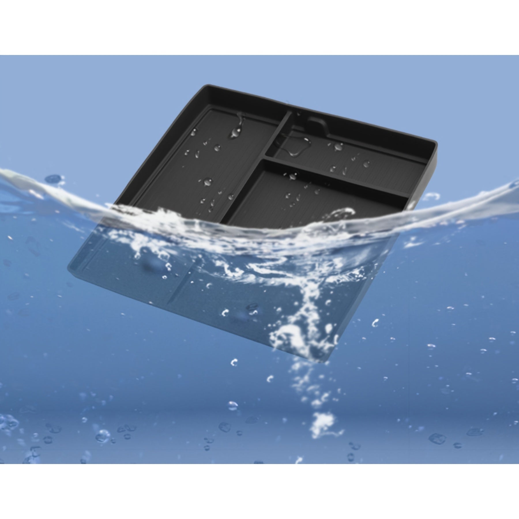 Universal Silicone Car Center Console Organizer Non-Slip Multi-Compartment Black