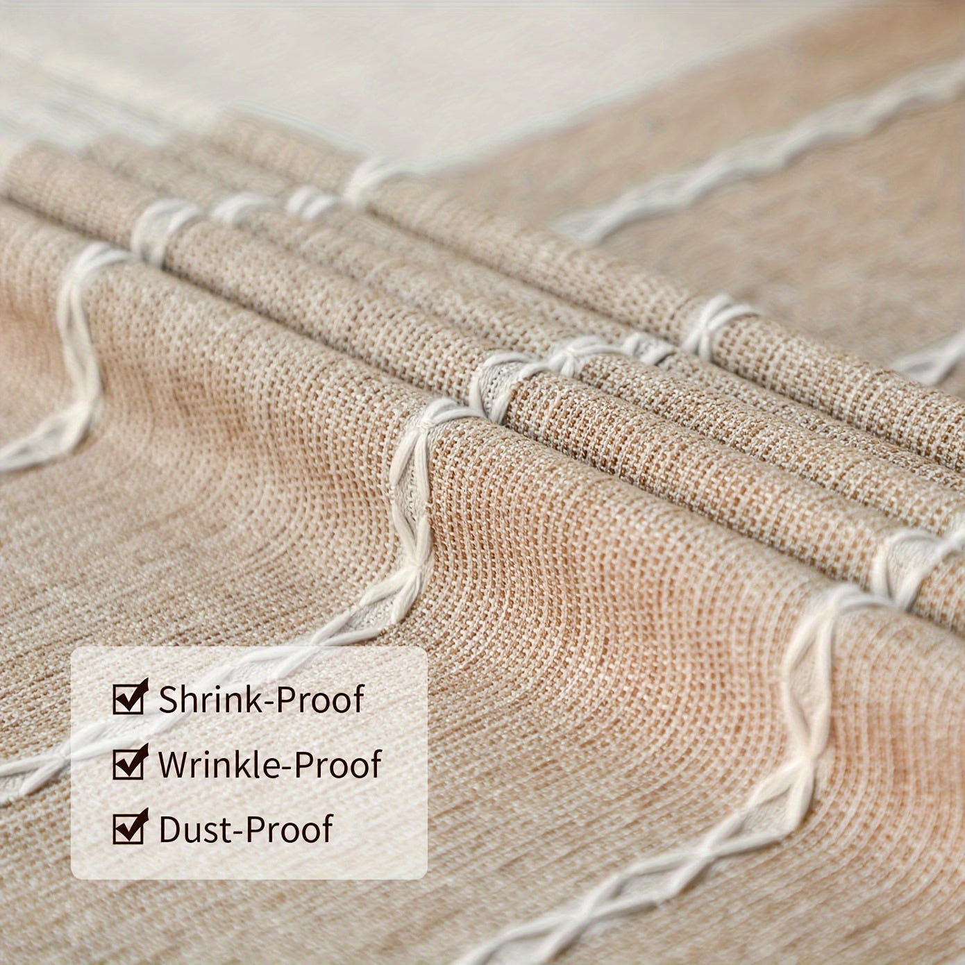 Brown Rustic Tassel Tablecloth Waterproof for Dining and Events