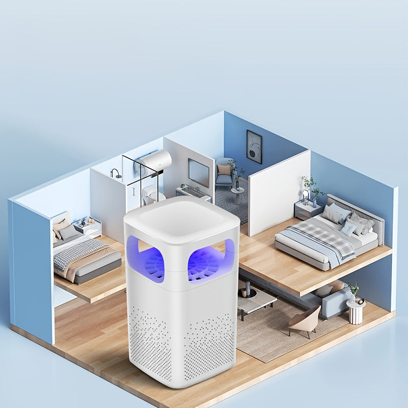 Indoor Air Purifier White Blue LED Smoke Odor Elimination USB Powered