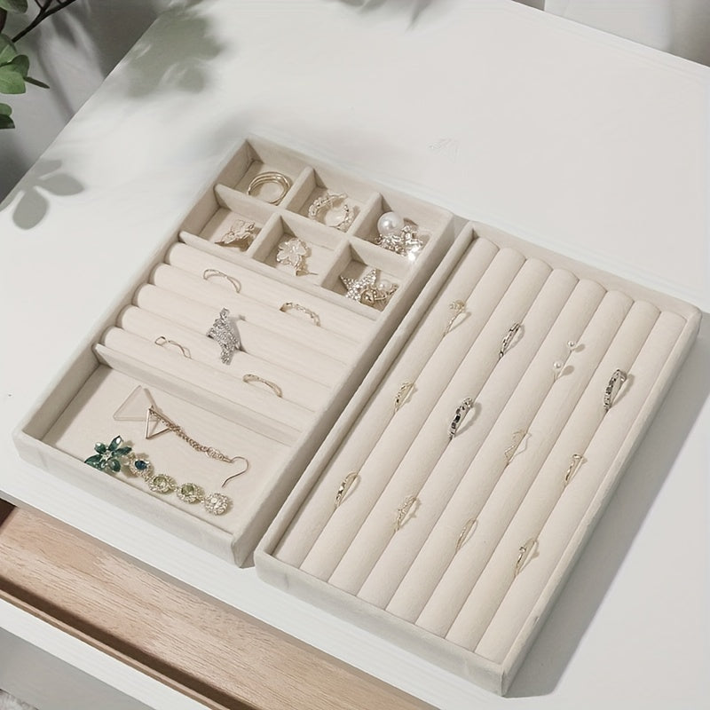 Набор из 2, 4 или 6 стелющихся органайзеров для хранения украшений из фланелевой ткани, ящики для колец, серег, браслетов, ожерелий