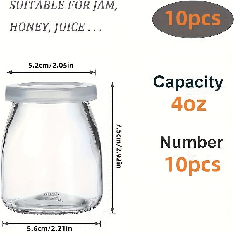 Set of 10 Glass Mason Jars with Flip-Top Lids 4oz Reusable Storage Containers