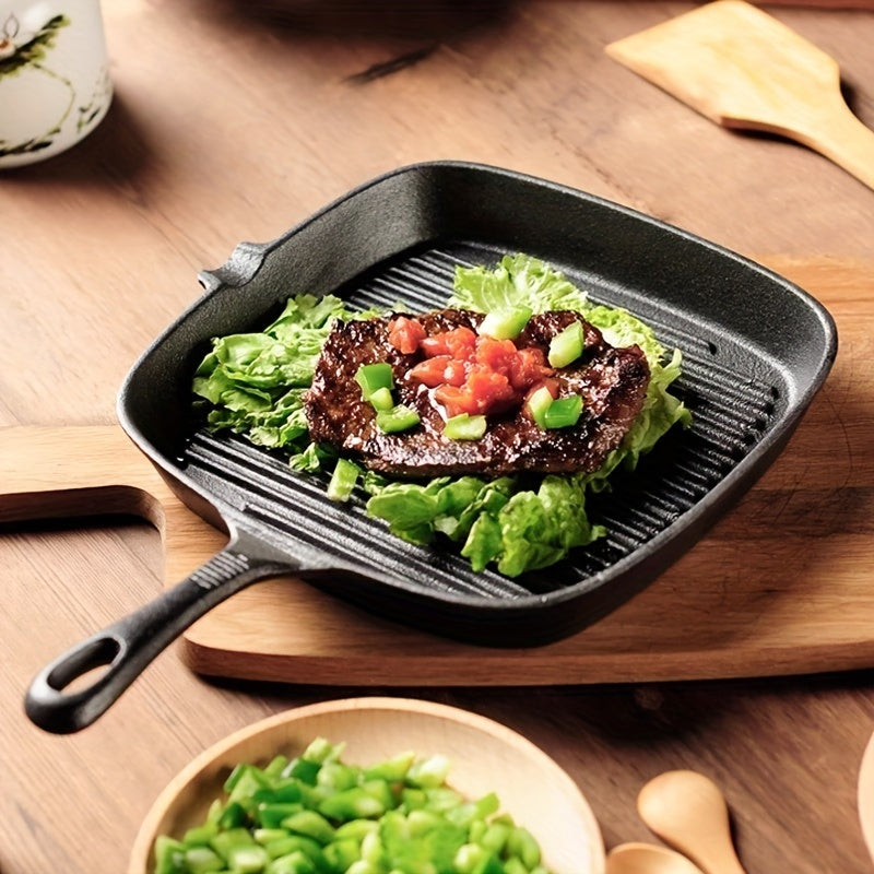 Cast Iron Grill Pan Skillet Oven Safe Non-Stick Induction Ready for Steaks
