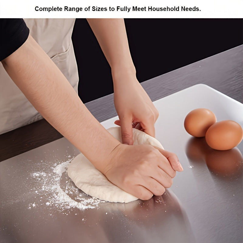 Square Stainless Steel Cutting Board Double-Sided Extra Thick for Kitchen Use