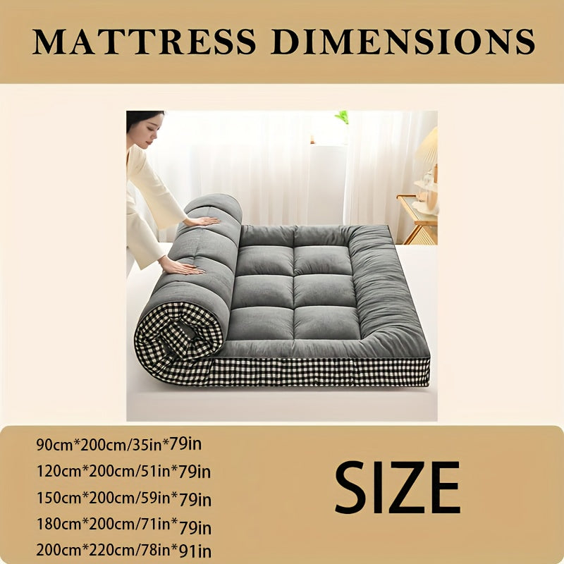 Quilted Mattress Topper with Soft Polyester Filling 6-8cm Breathable Non-Waterproof