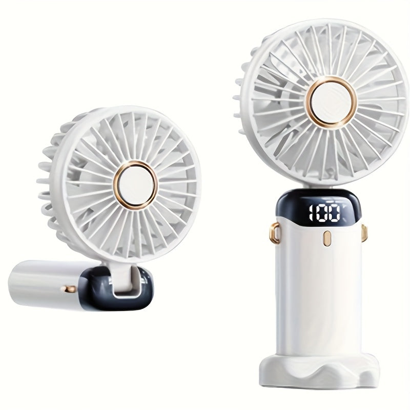Mini Portable Cat Claw Fan with Phone Stand USB Rechargeable 5-Speed Foldable Desk Fan for Travel Camping Office Outdoor