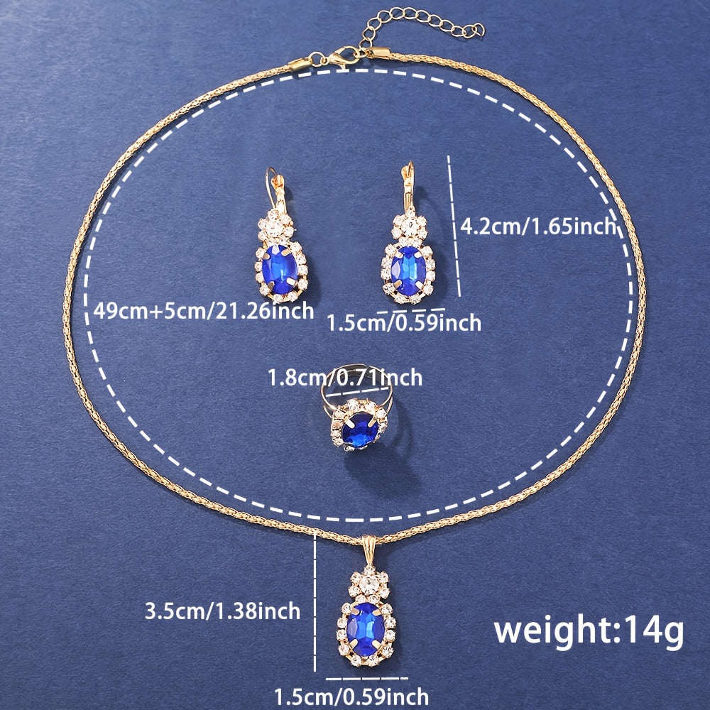 5 ta ayollar uchun rhinestone kvarts soatlari va mos keladigan zargarlik buyumlari sovgʻa to'plami