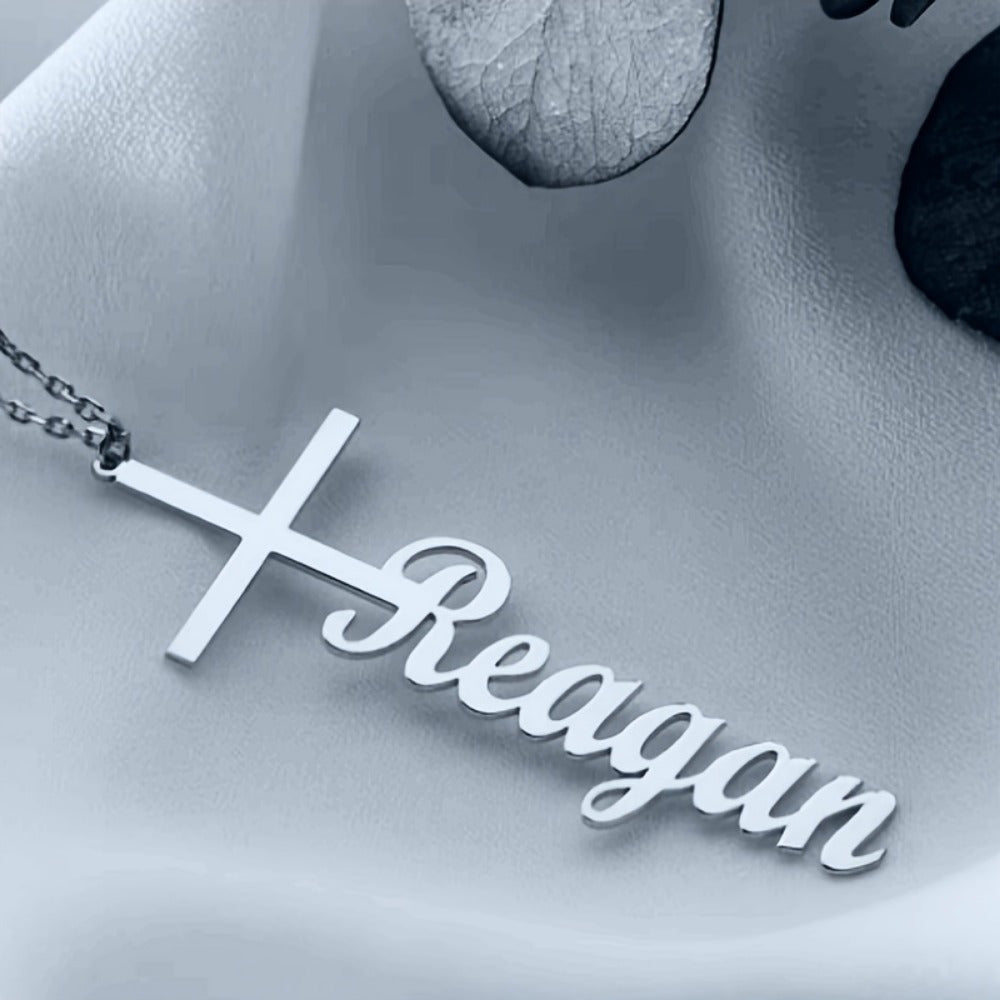 Personalized Stainless Steel Cross Necklace for Men Women Middle Eastern Style Pendant
