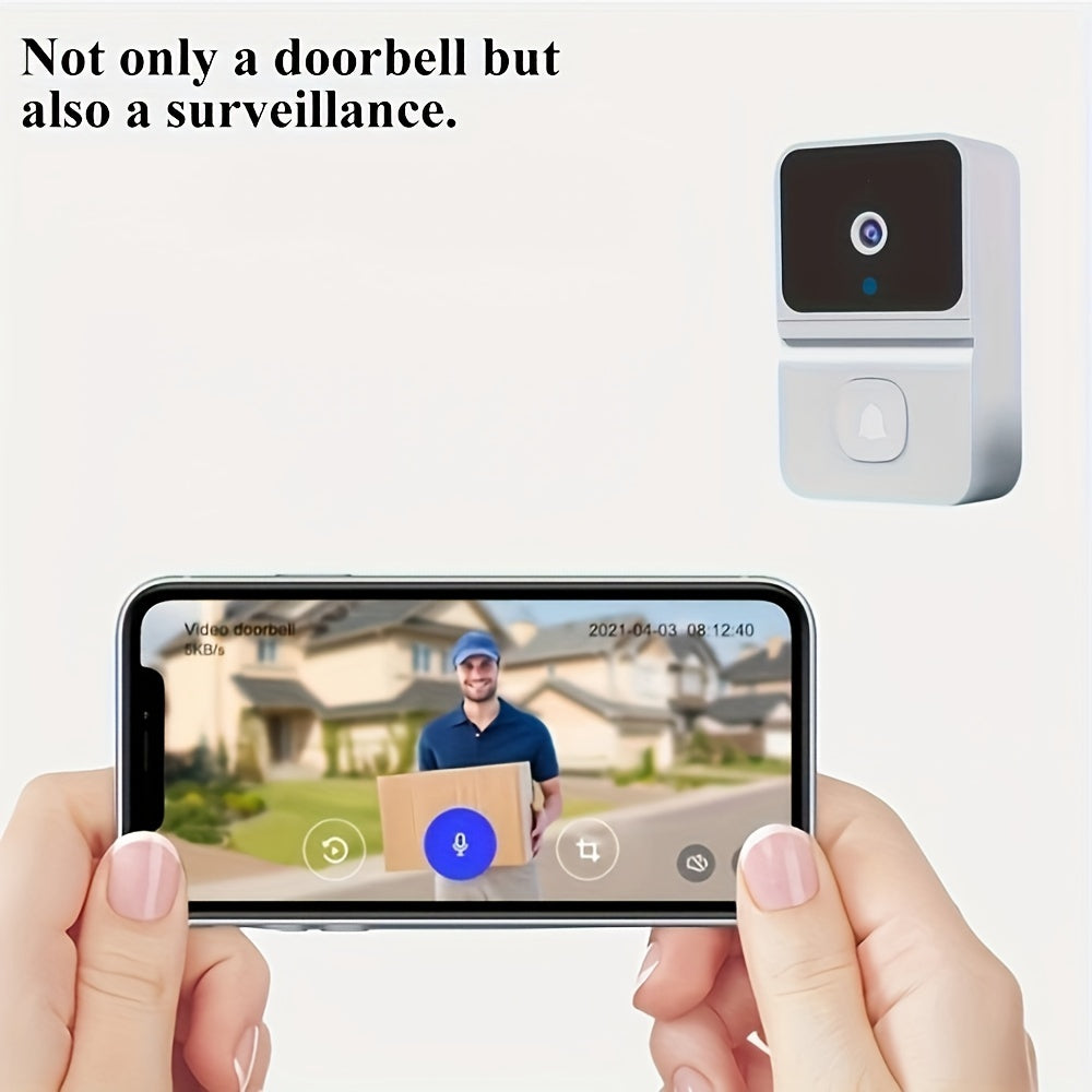 Wireless Video Doorbell with Wi-Fi Remote Intercom Battery Powered Wall Mount