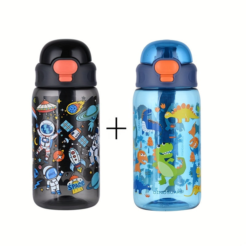 Набор из двух 20oz мультяшных водяных бутылок для использования на улице — портативных, прочных, герметичных и складных для удобной переноски. Идеально подходит в качестве подарка на такие праздники, как Рождество, День матери/День отца или выпускные.