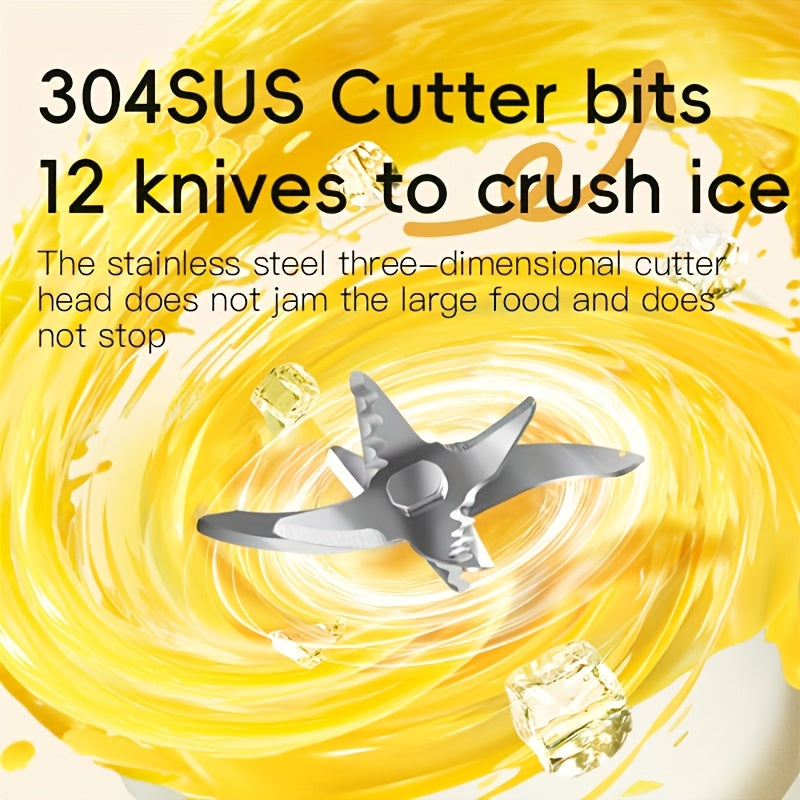 12-Piece Kitchen Knife Set and Juicer with Straw Rechargeable Gift for On-the-Go Use