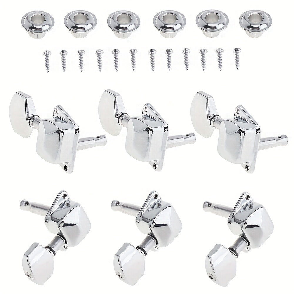 6 Semi-Closed Alloy Guitar Tuning Pegs for Folk Guitar