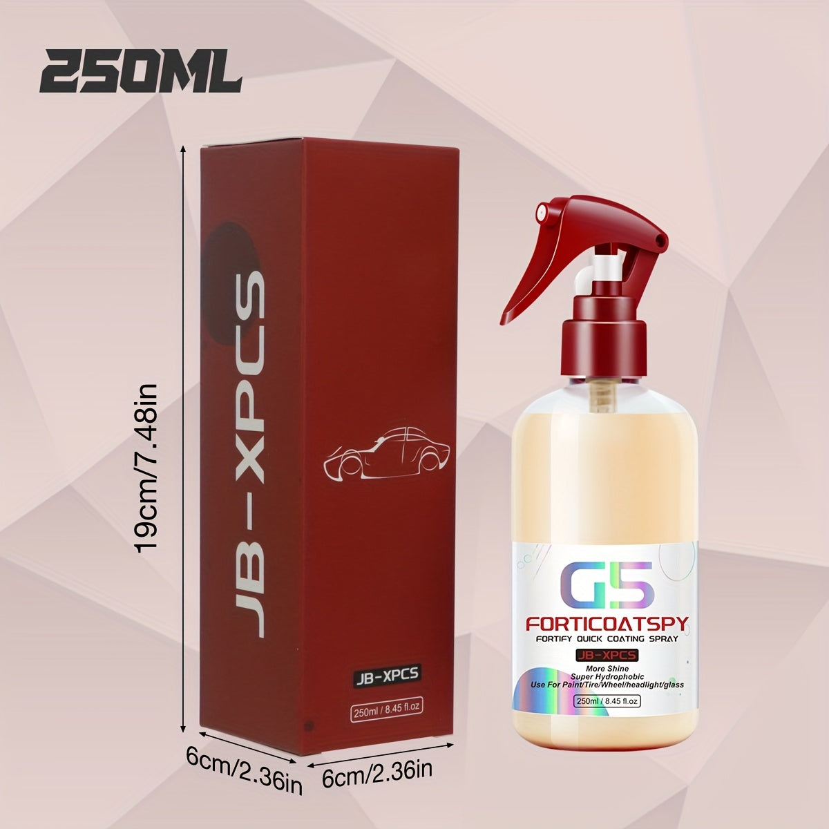 Spray de cera líquida de protección cerámica hidrofóbica para coche, pintura y ruedas