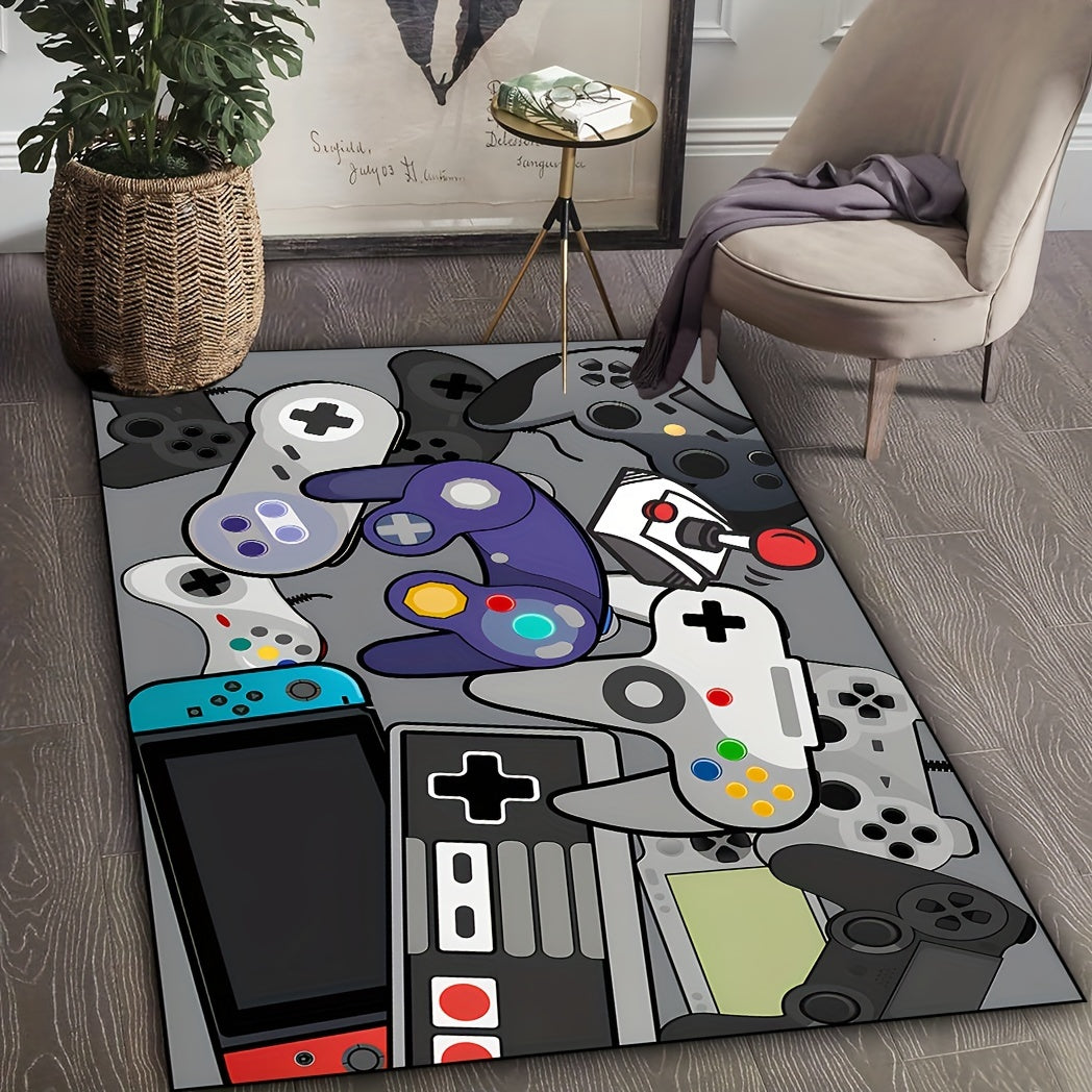 Game Controller Pattern Area Rug 19x31-62x90 Inches Anti-Slip Machine Washable