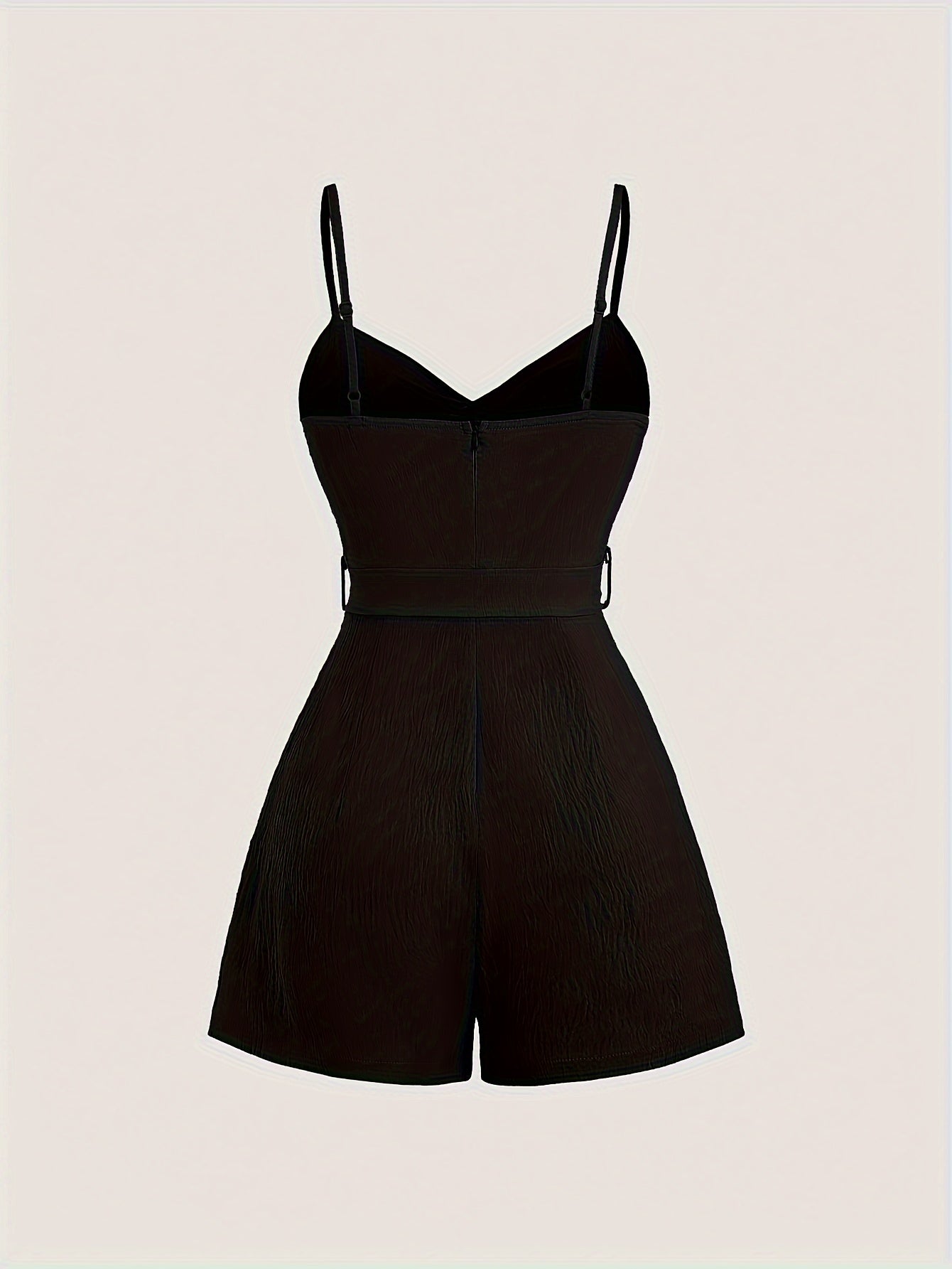 Women's Black Strapless Jumpsuit with Front Tie Casual Fashion