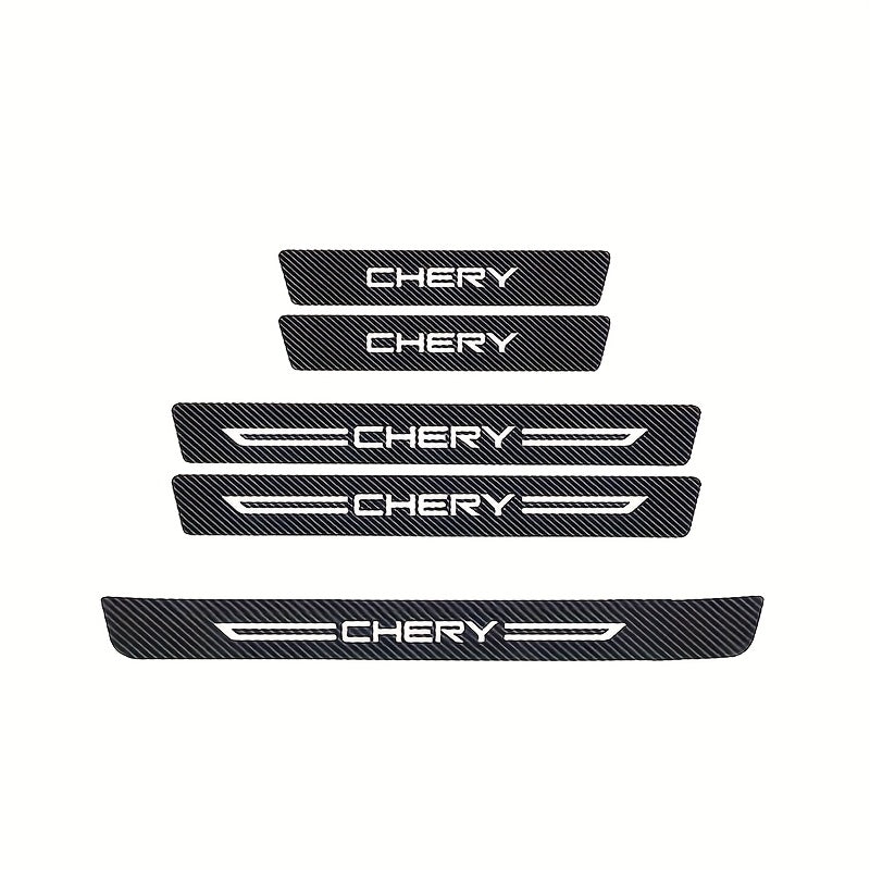 Car Interior Carbon Fiber Door Sill Protection Stickers Set for Cars