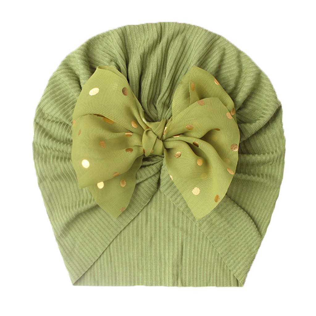 Baby Headband for Infants and Toddlers Polka Dot Bow Elastic Turban Head Wrap