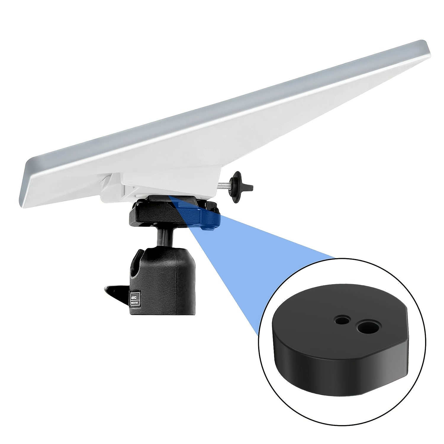 Adaptador de montaje en trípode de aleación de aluminio negro para uso en vehículo 1/4-20 y 3/8-20 roscado