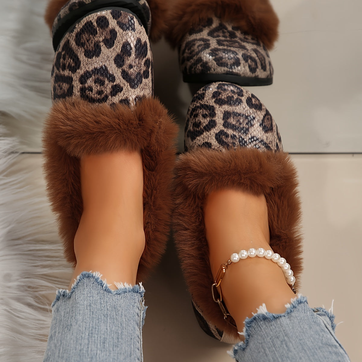 Women's Plus Size Loafers Breathable Lightweight Warm Plush Lining