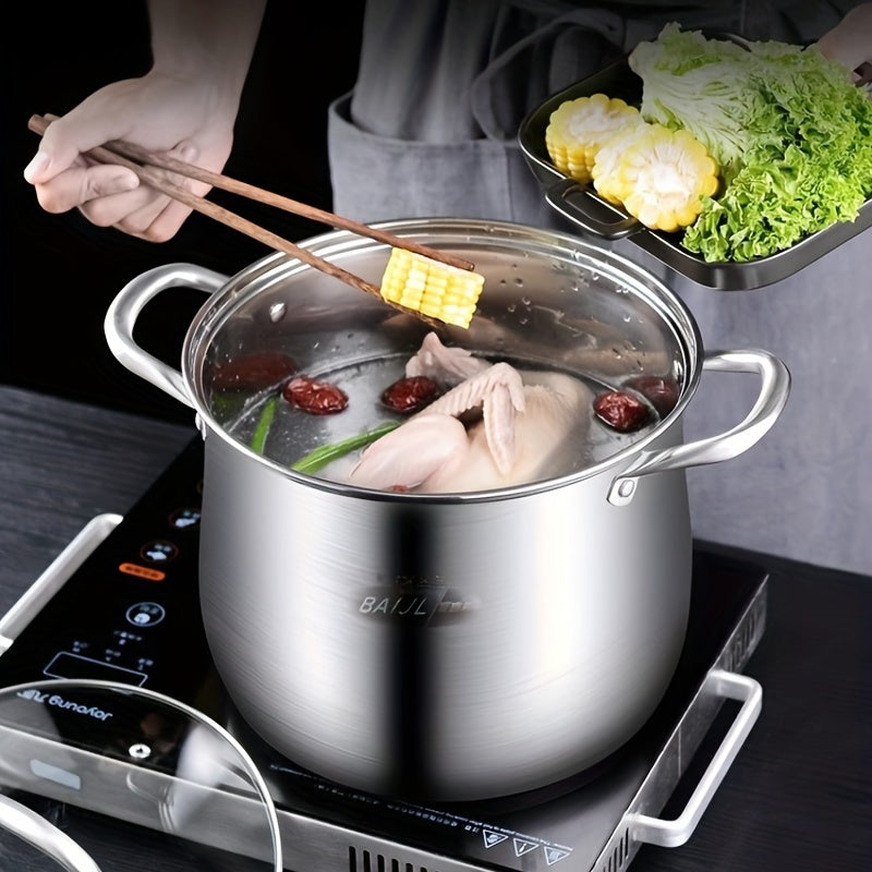 Stainless Steel Steamer Pot with Lid 9.44 Inch 24cm for Induction Gas Electric Stove