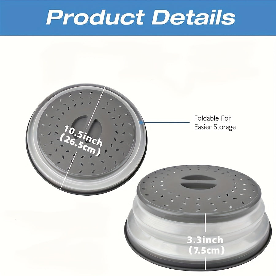 Yopilishi mumkin bo'lgan mikroto'lqinli pech uchun 26.67 sm ventilyatsiya qilingan yopqich bilan xavfsiz pishirish uchun Splatter Guard