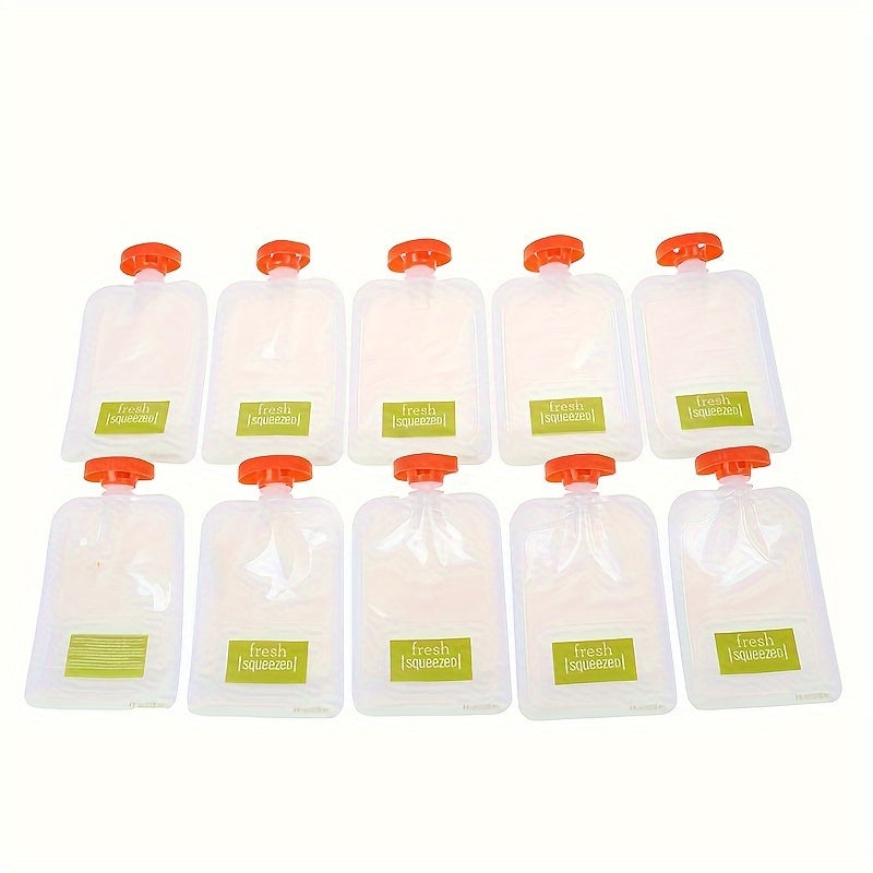 Pack of 10 Food Storage Bags Reusable Fresh Squeeze Bags with PC Material