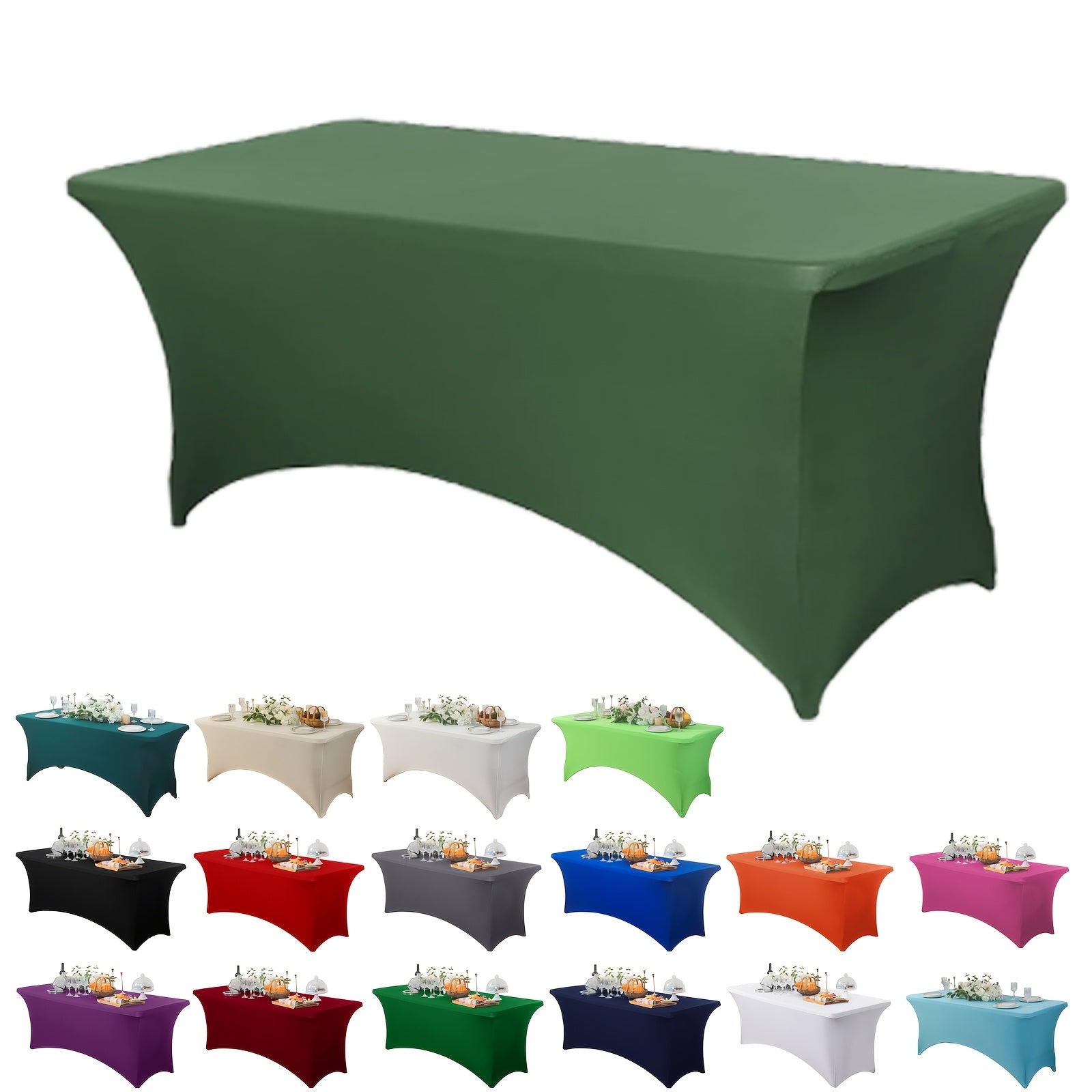 Stretch Spandex Tablecloth for Weddings Parties and Events Durable Polyester Blend Mixed Color