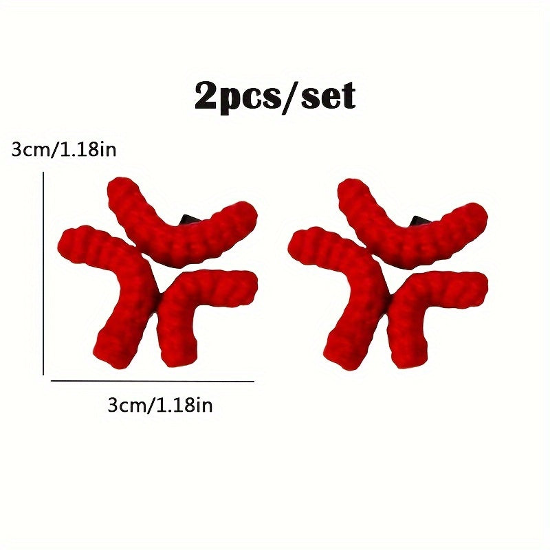 Set of 2 Handmade Crochet Hairpins Duckbill Brooches Anime Cartoon Quirky Accessories